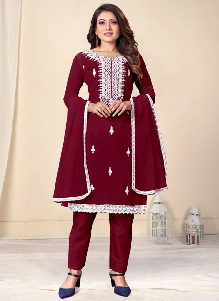 Maroon Colour RAHUL NX New Latest Designer Georgette Dress Material Collection 511 A